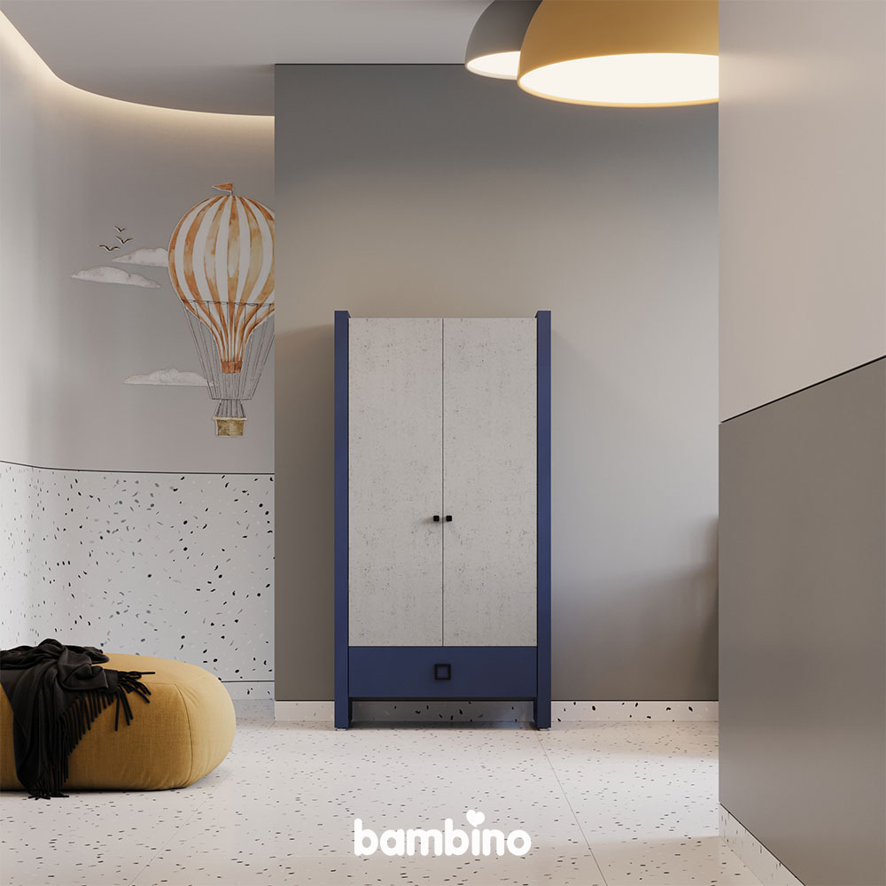 کمد پسرانه شیک دو درب سرویس سیسمونی و نوزاد مدل وگا vega بامبینو bambino