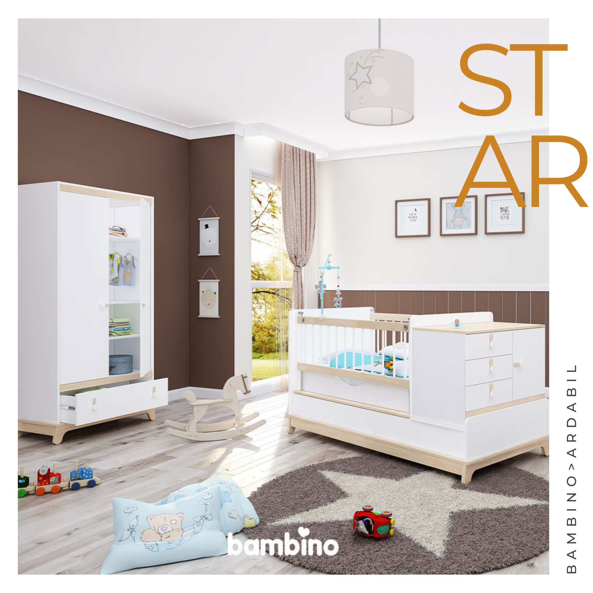 کمد اتاق کودک سرویس سیسمونی و نوزاد مدل استار star بامبینو bambino