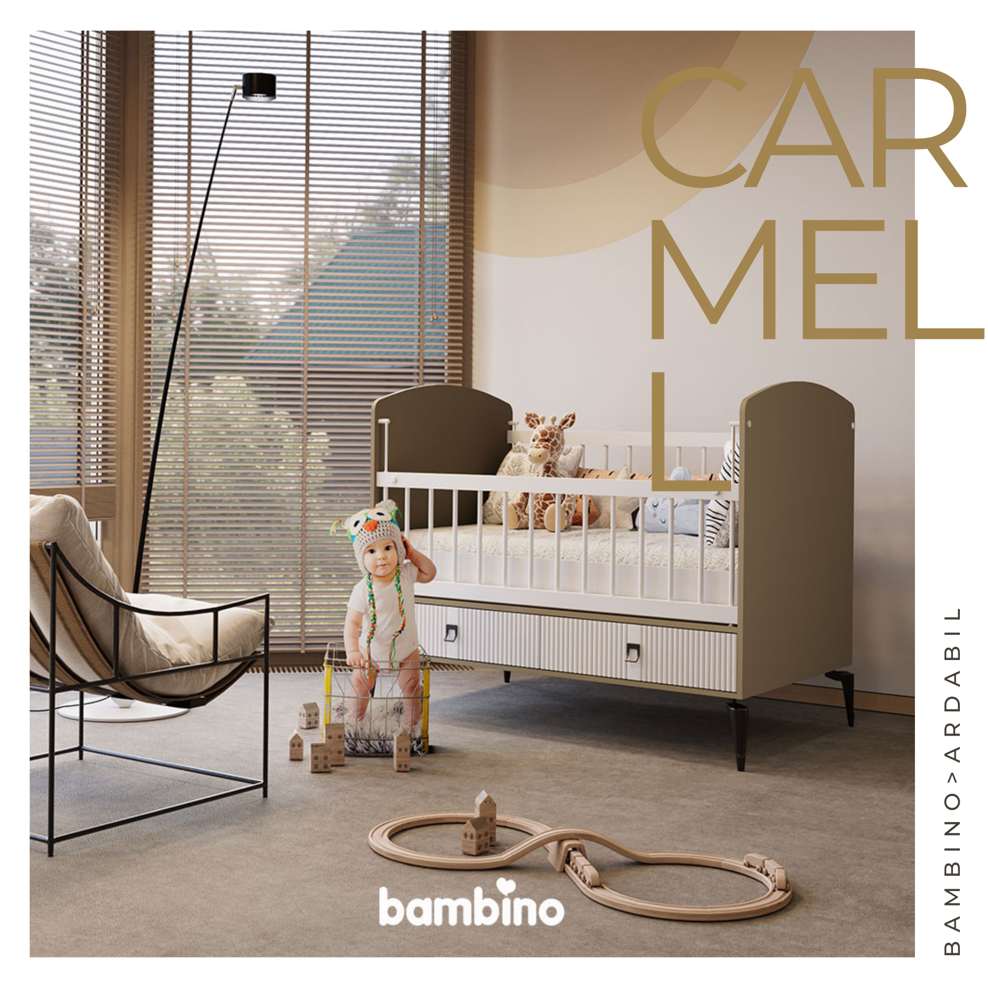 تخت نوزادی سرویس سیسمونی و نوزاد مدل کارمل carmell بامبینو bambino