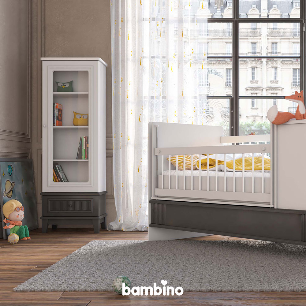 ویترین سیسمونی تک درب سرویس نوزاد مدل راشل rashel بامبینو bambino