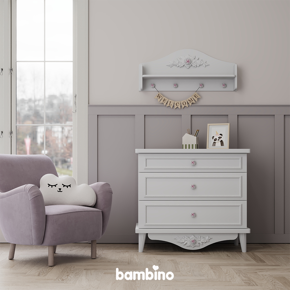 دراور کودک دختر سرویس سیسمونی و نوزاد مدل نیو رز newrose بامبینو bambino