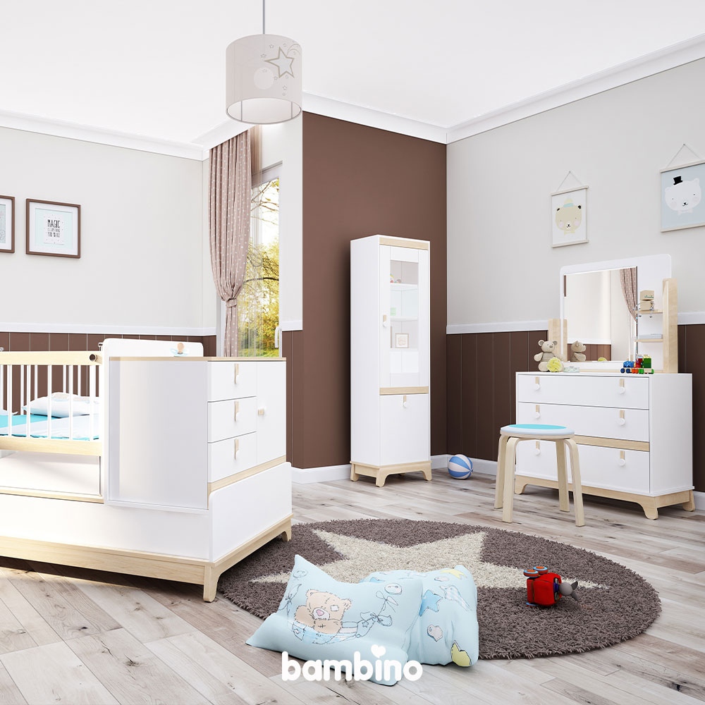 قاب آینه اتاق خواب کودک سرویس سیسمونی و نوزاد مدل استار start بامبینو bambino