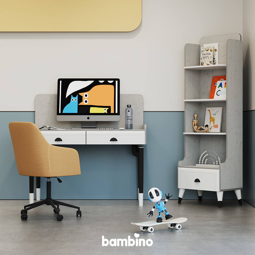 کتابخانه مدرن اتاق خواب یک نفره مدل گریجو griggo بامبینو bambino