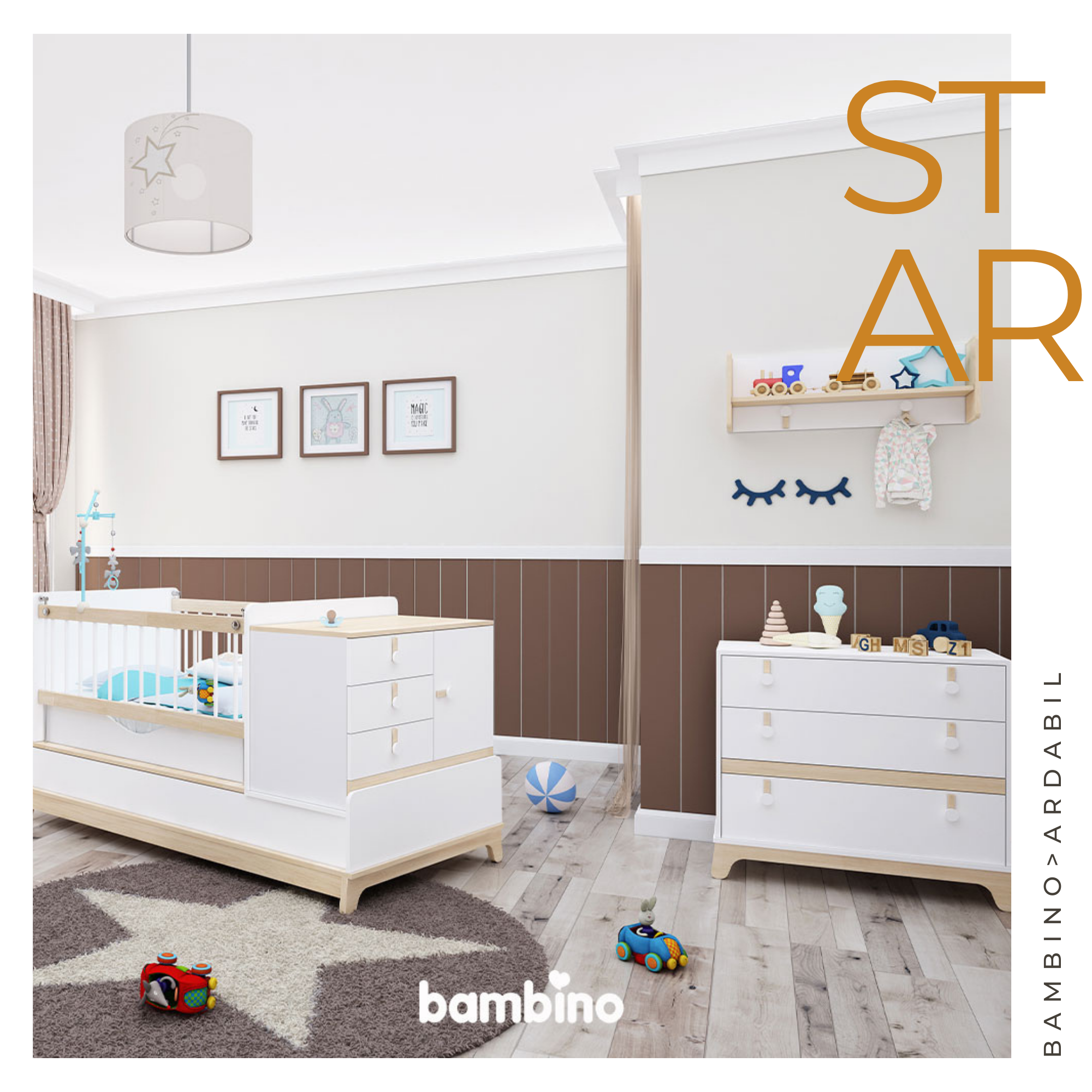 دراور کودک سرویس سیسمونی و نوزاد مدل استار star بامبینو bambino