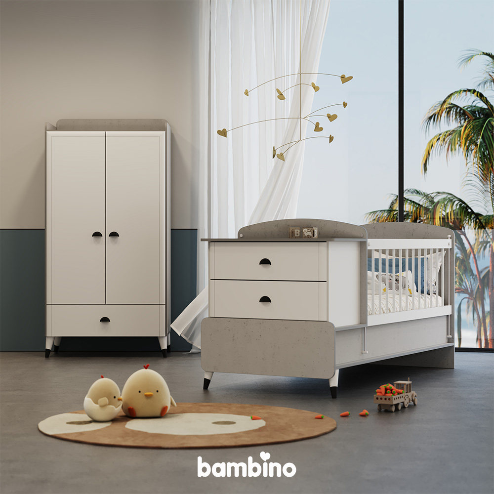 کمد لباس کودک و نوزاد سرویس سیسمونی مدل گریجو griggo بامبینو bambino