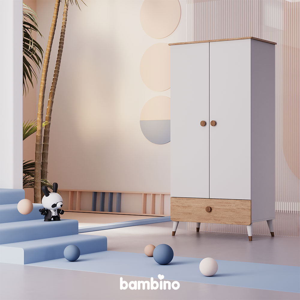 کمد کودک دو درب سرویس سیسمونی و نوزاد مدل کارن karen بامبینو bambino