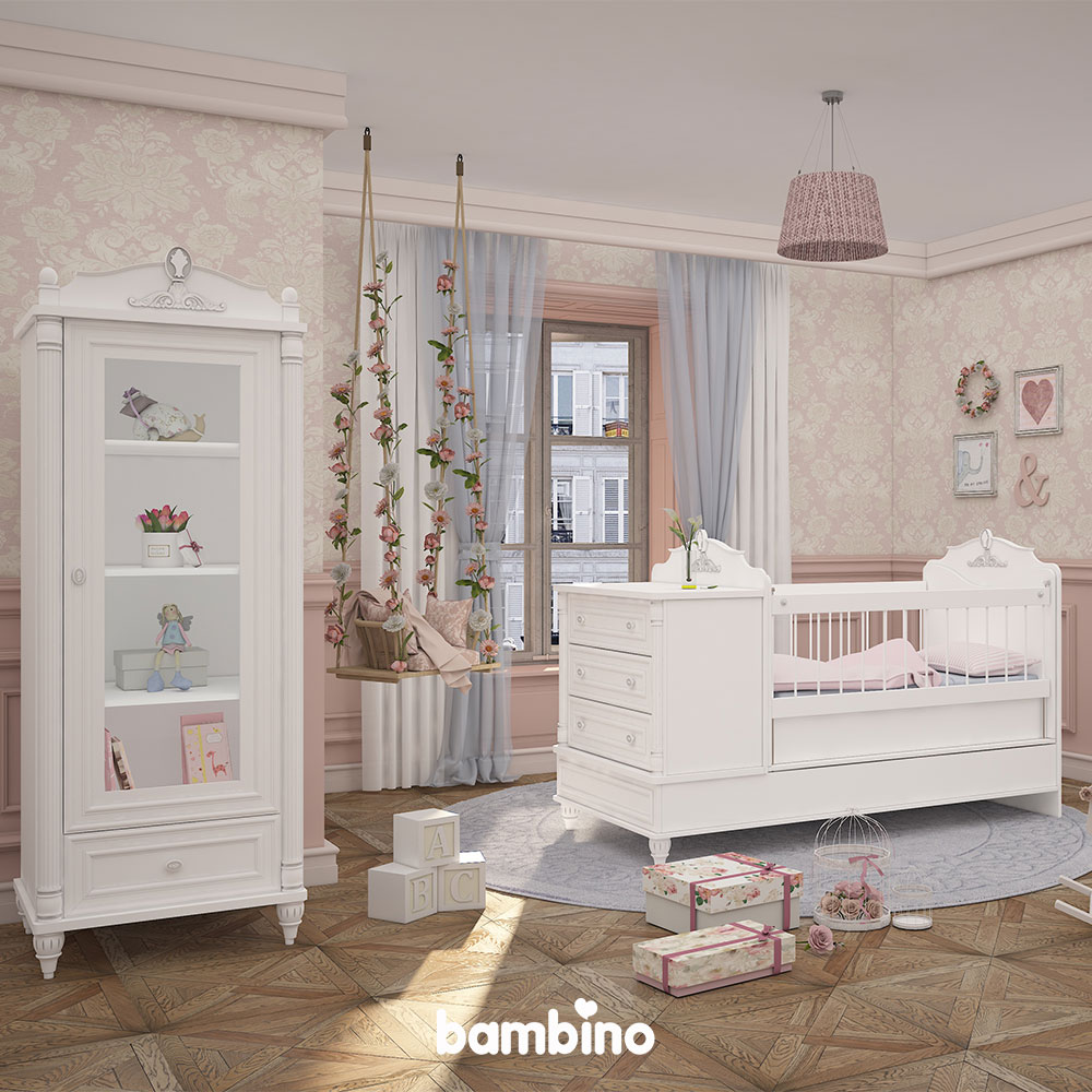 ویترین  تک درب سرویس سیسمونی و نوزاد مدل ونیز venice بامبینو bamibino