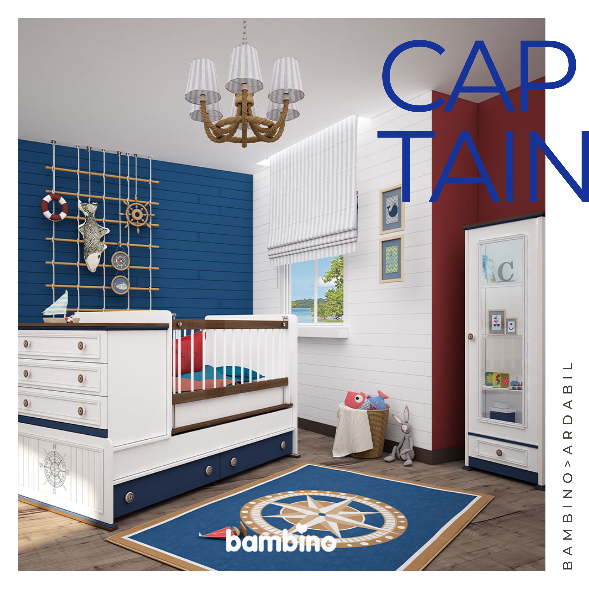 ویترین سیسمونی پسرانه تک درب سرویس نوزاد مدل کاپیتان captain بامبینو bambino