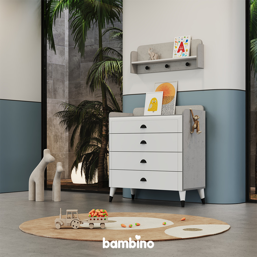 شلف دیواری کودک و نوزاد سرویس سیسمونی مدل گریجو griggo بامبینو bambino