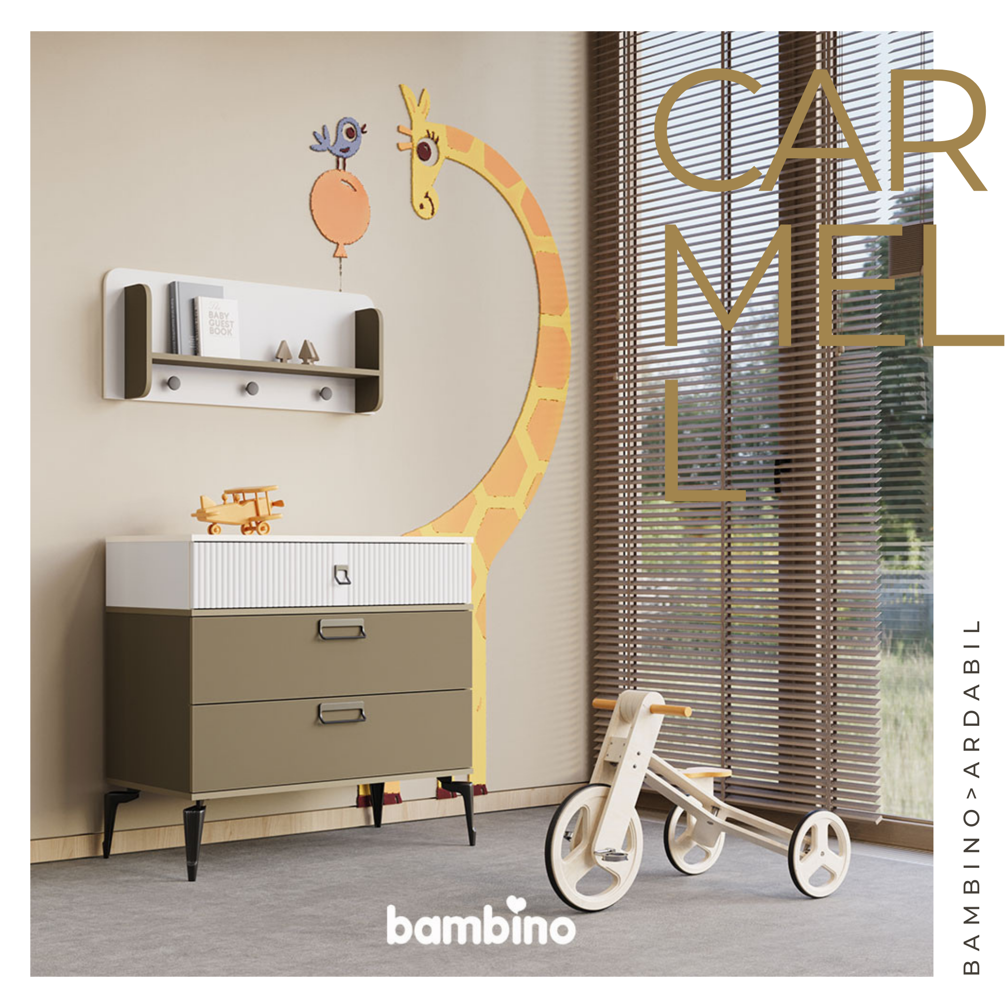 شلف دیواری سیسمونی و نوزاد مدل کارمل carmell بامبینو bambino