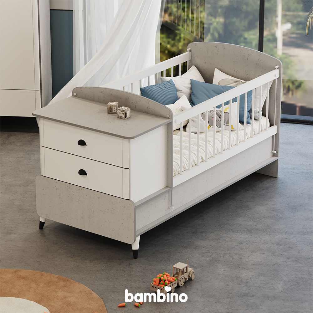 تخت نوزاد نوجوان جدید دو منظوره سرویس سیسمونی گریجو griggo بامبینو bambino